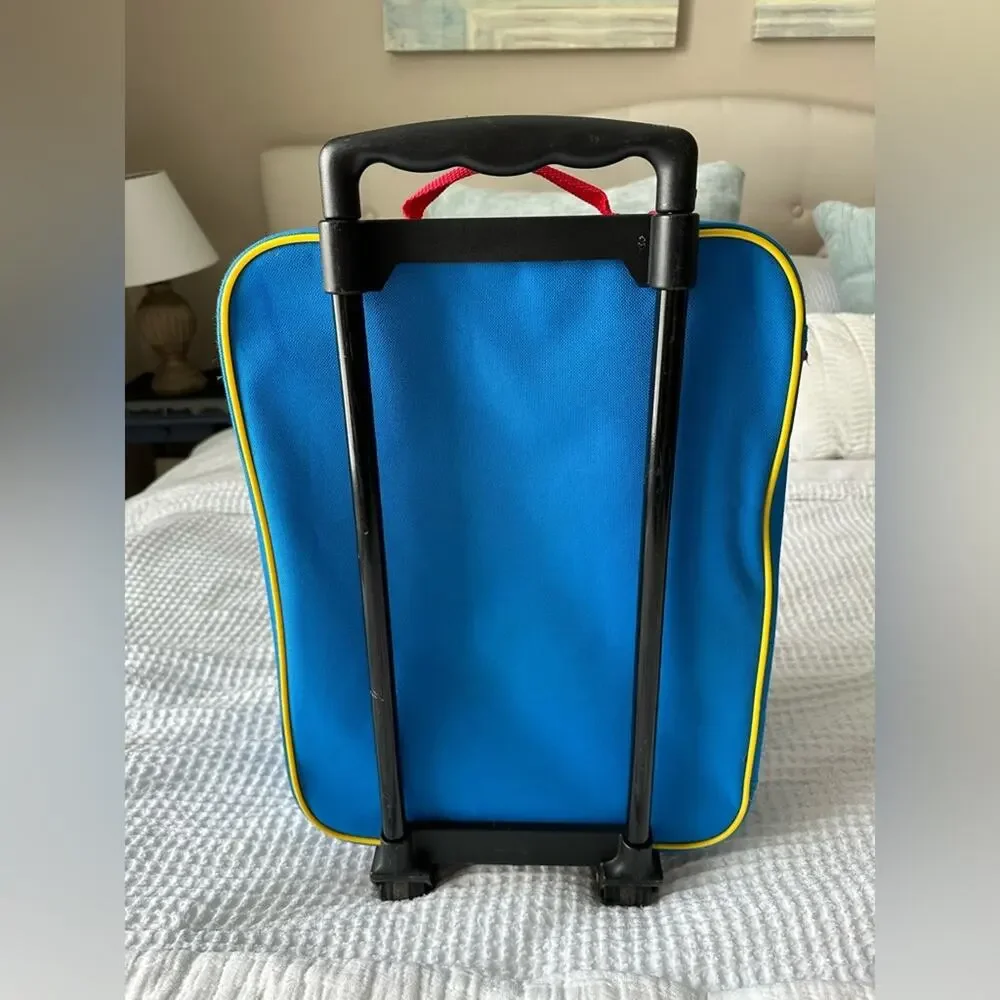 Pokémon Rolling Suitcase Kids Carry On Luggage Pikachu Pokeball Travel Bag Blue
